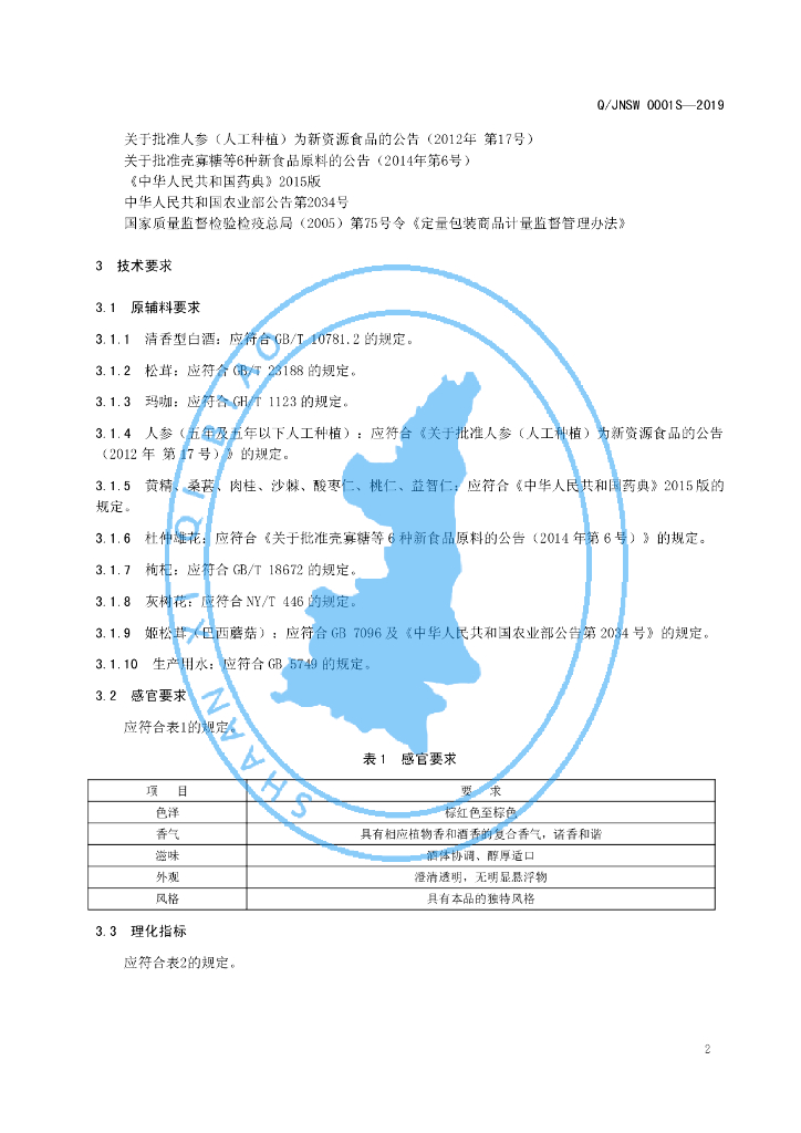 Q/JNSW 0001S-2019 标准预览