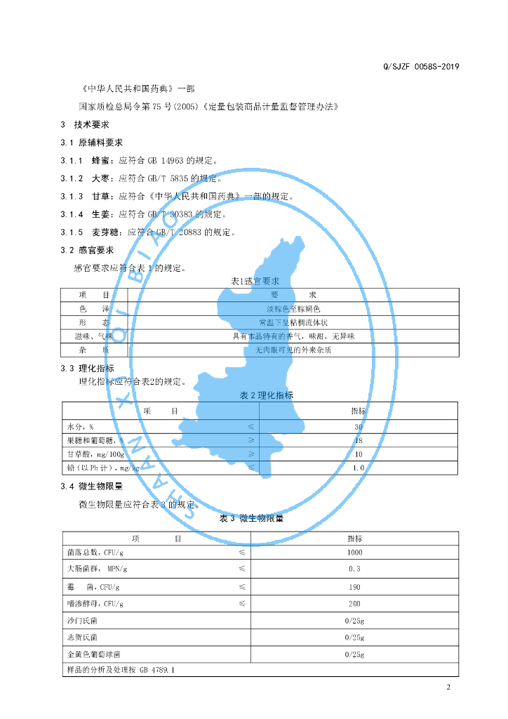 Q/SJZF 0058S-2019 标准预览