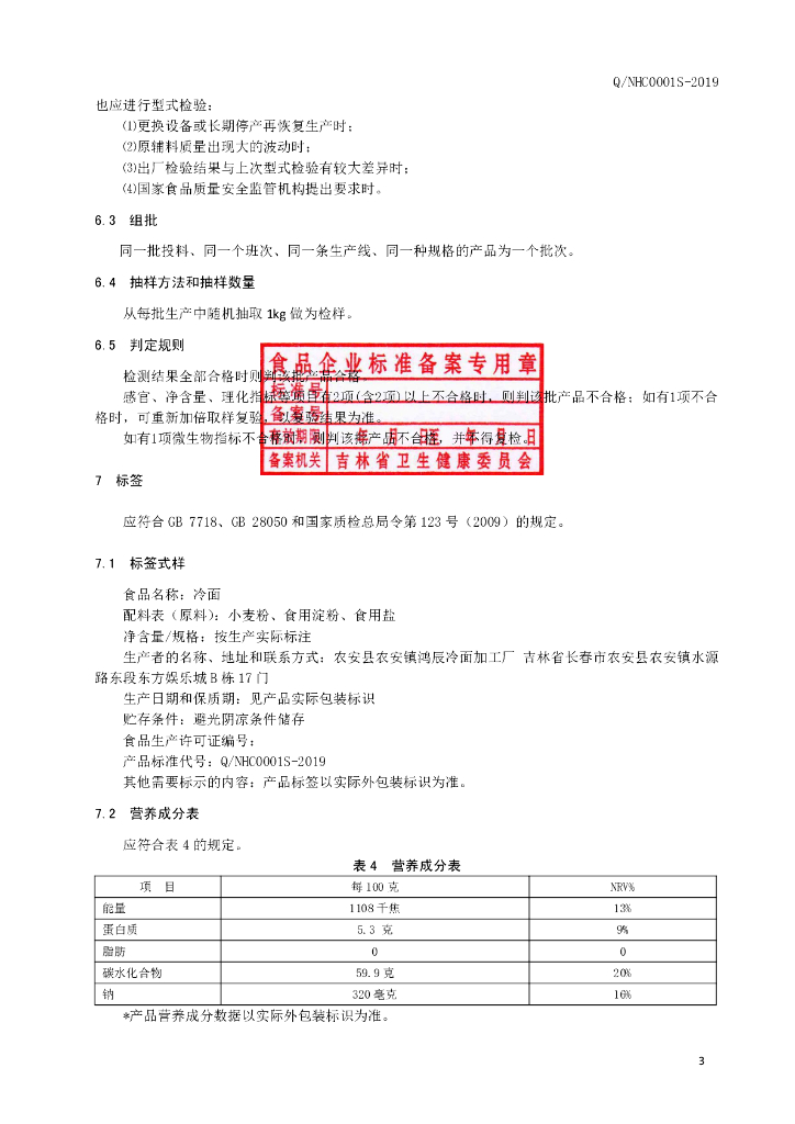 Q/NHC 0001S-2019 标准预览