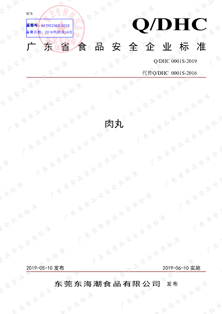 Q/DHC 0001S-2019 标准预览