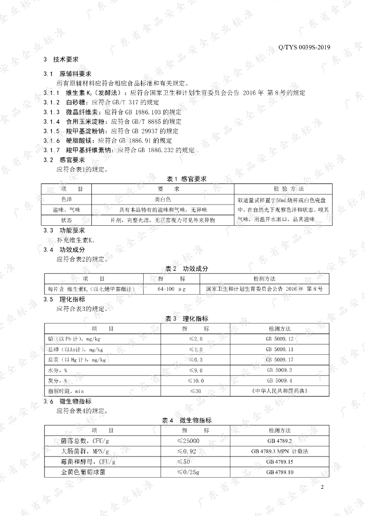 Q/TYS 0039S-2019 标准预览