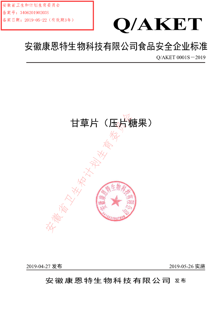 Q/AKET 0001S-2019 标准预览