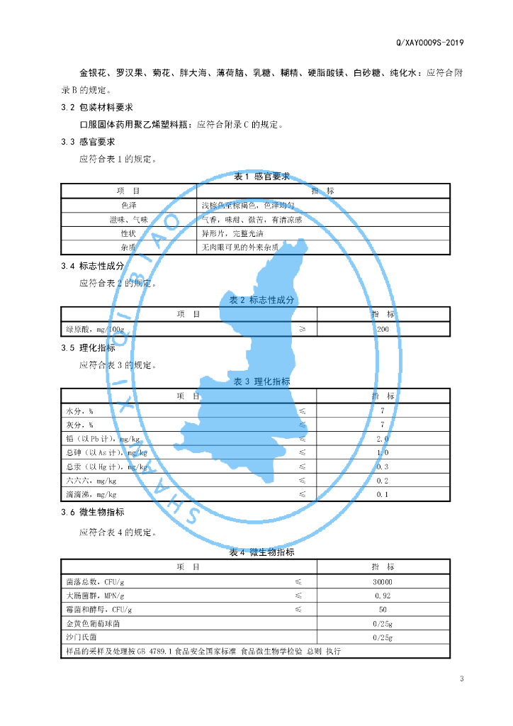 Q/XAY 0009S-2019 标准预览