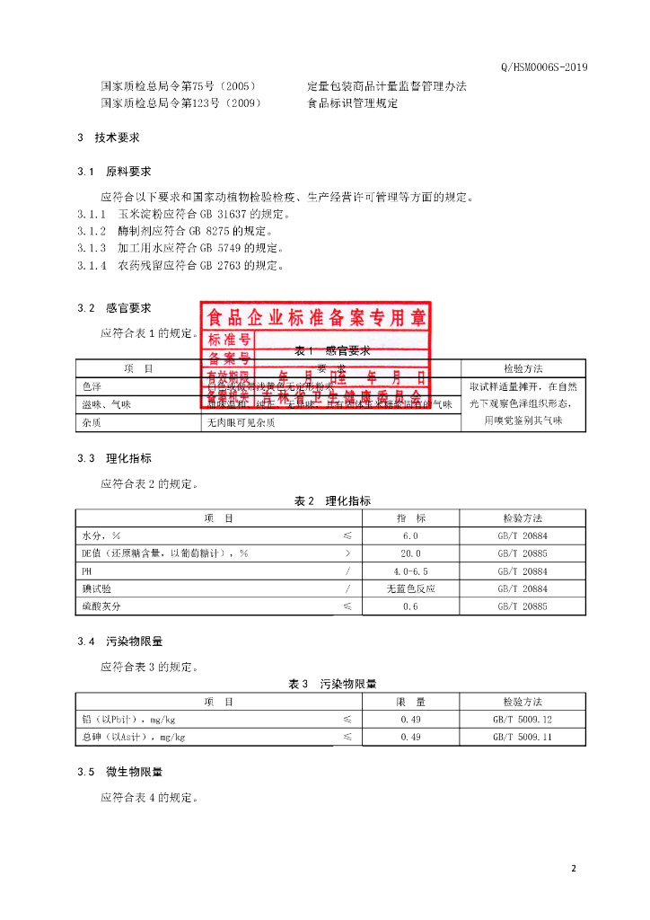 Q/HSM 0006S-2019 标准预览