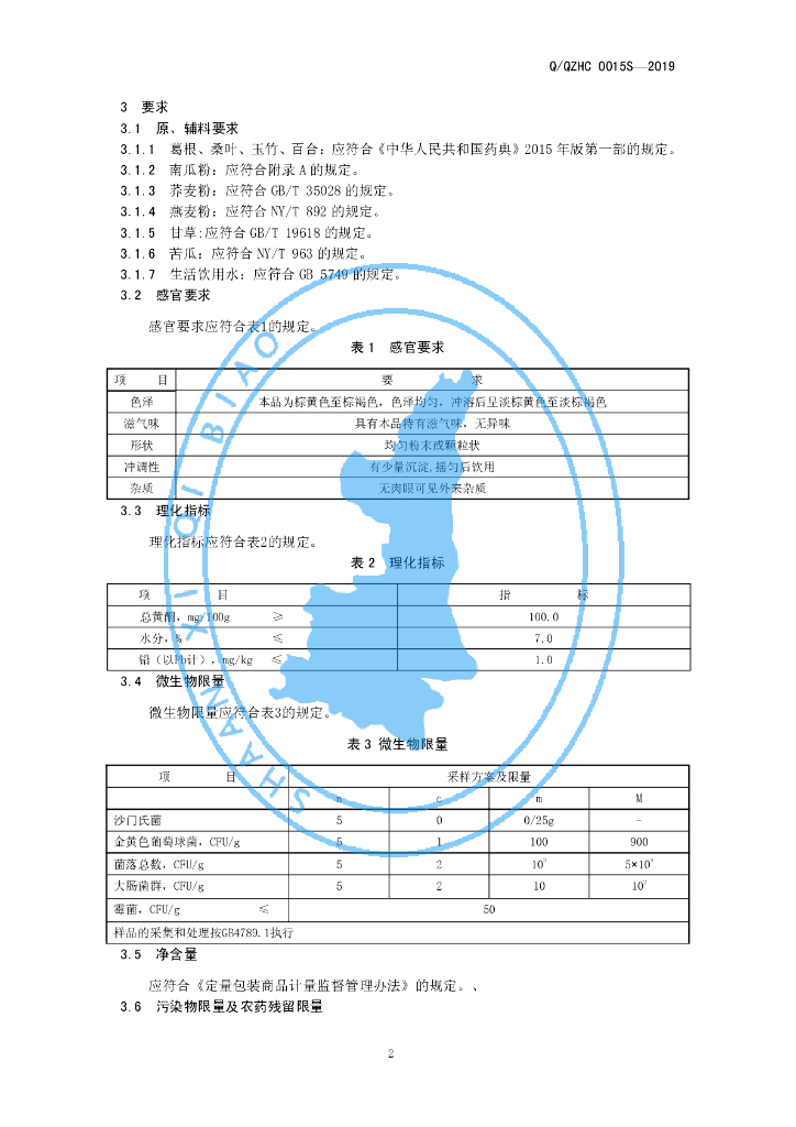 Q/QZHC 0015S-2019 标准预览