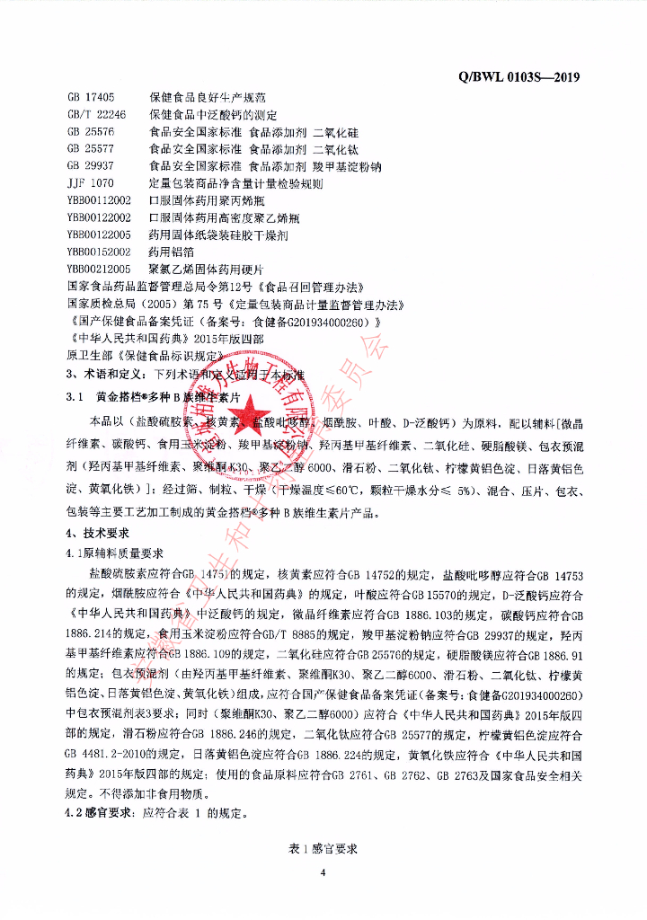 Q/BWL 0103S-2019 标准预览