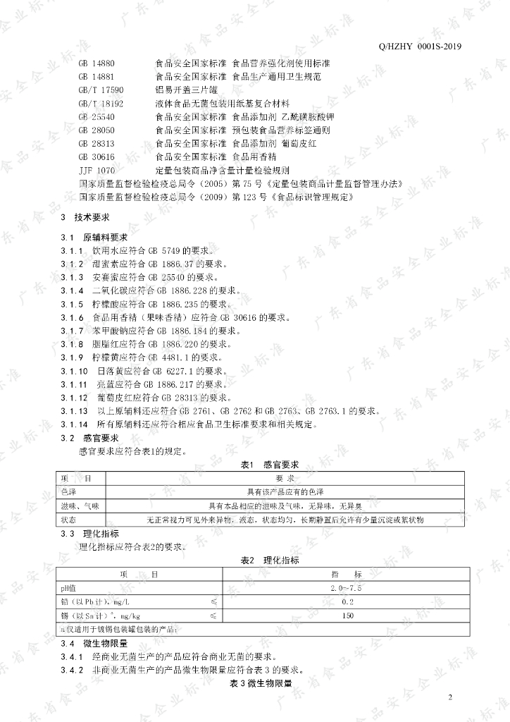 Q/HZHY 0001S-2019 标准预览