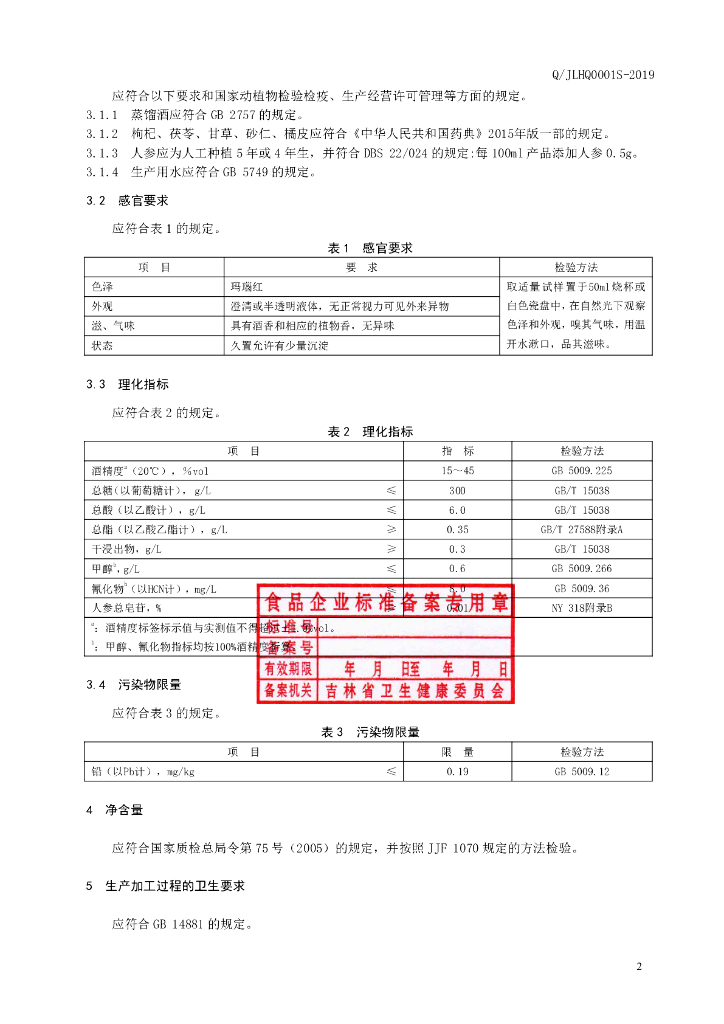 Q/JLHQ 0001S-2019 标准预览