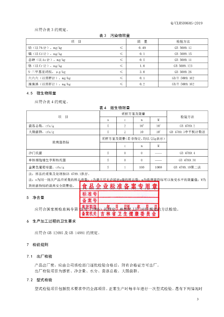Q/CLHS 0068S-2019 标准预览