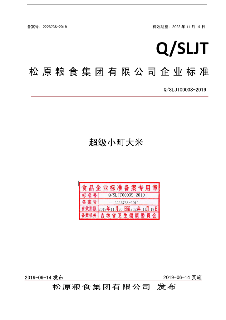 Q/SLJT 0003S-2019 标准预览