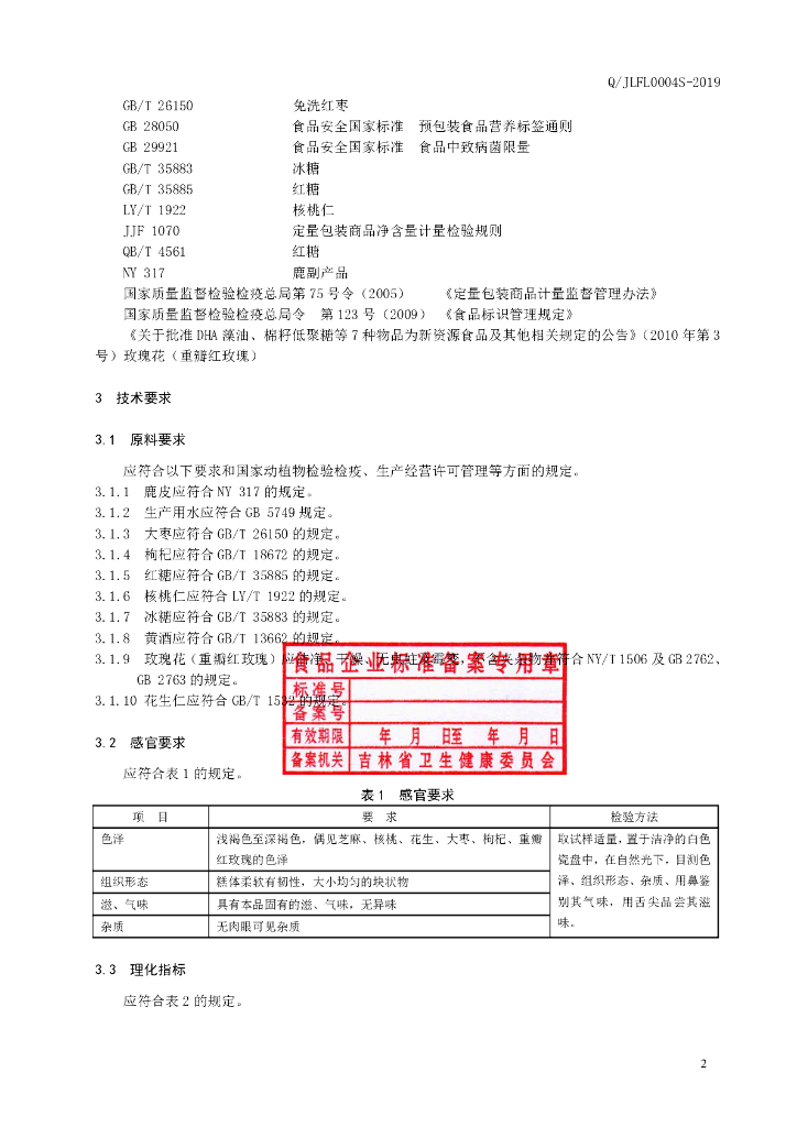 Q/JLFL 0004S-2019 标准预览