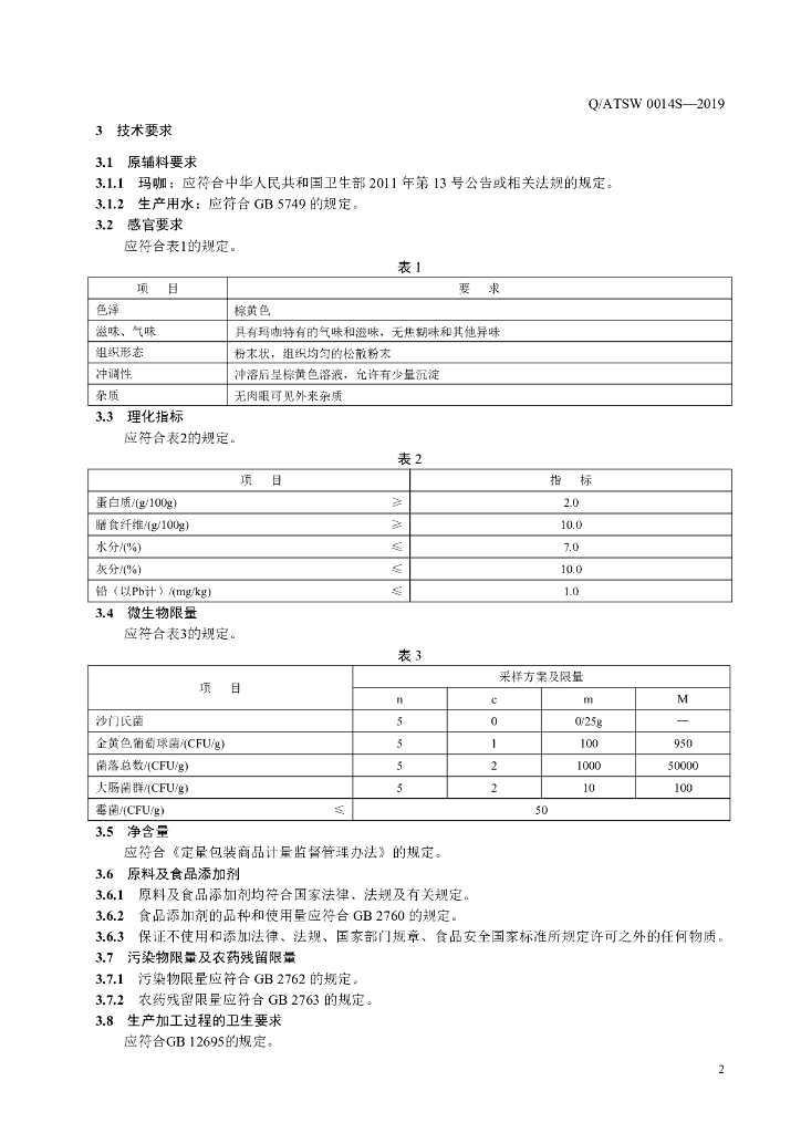 Q/ATSW 0014S-2019 标准预览