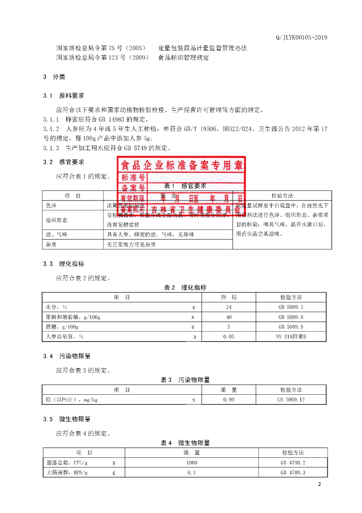 Q/JLYK 0010S-2019 标准预览