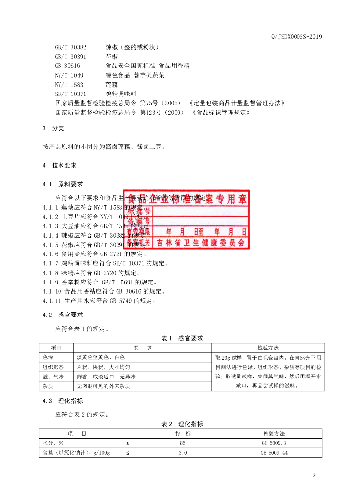 Q/JSDX 0003S-2019 标准预览