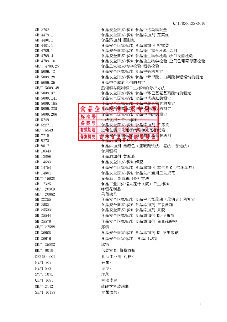 Q/JLTQ 0013S-2019 标准预览