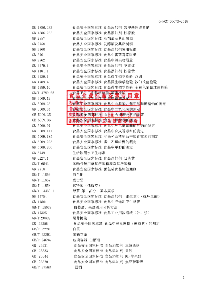 Q/HQCJ 0007S-2019 标准预览