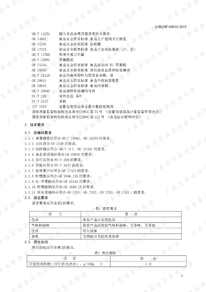 Q/BQSP 0001S-2019 标准预览