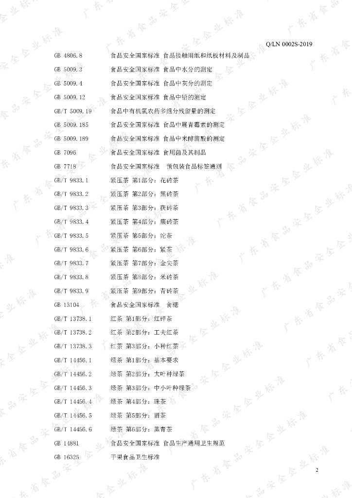 Q/LN 0002S-2019 标准预览