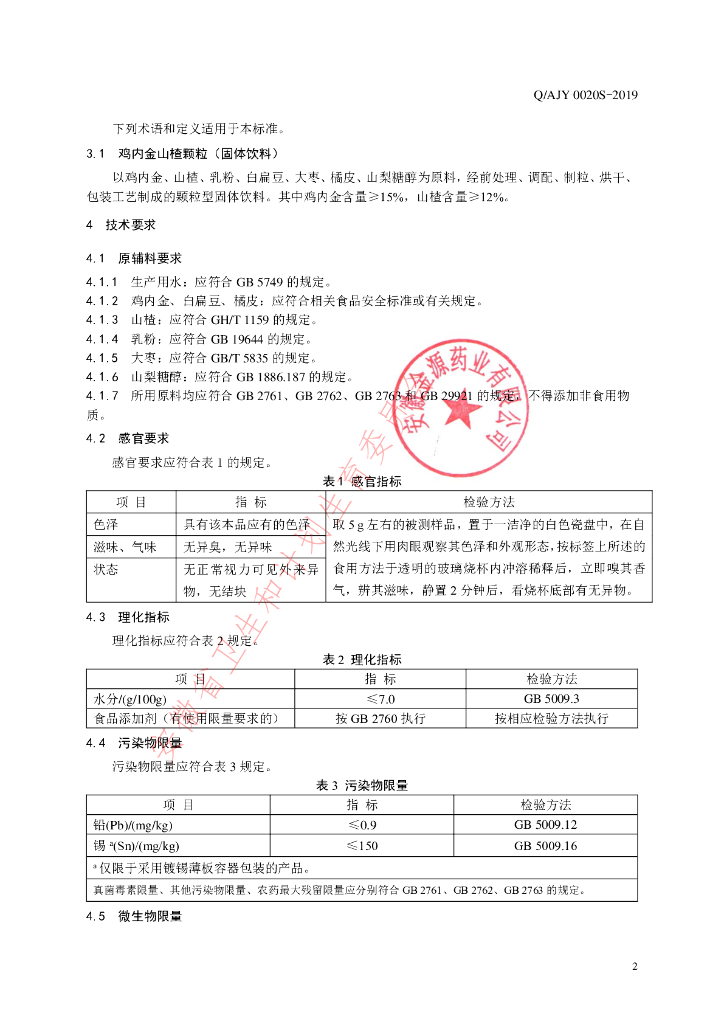 Q/AJY 0020S-2019 标准预览
