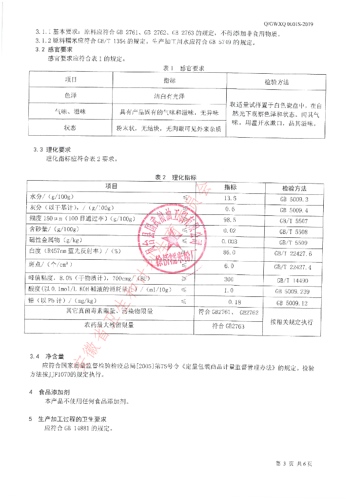 Q/GWXQ 0001S-2019 标准预览