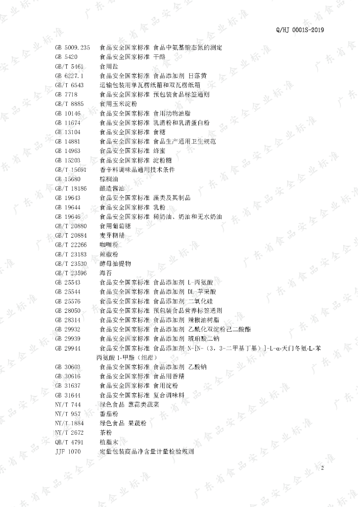 Q/HJ 0001S-2019 标准预览