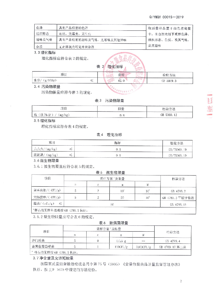 Q/YMQY 0001S-2019 标准预览