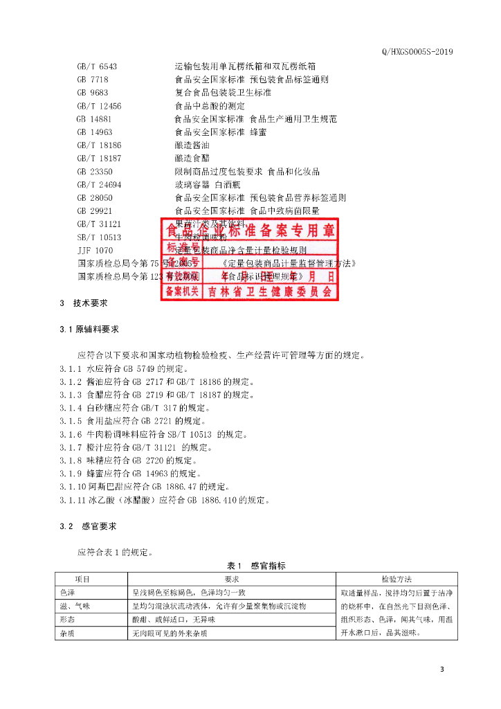 Q/HXGS 0005S-2019 标准预览
