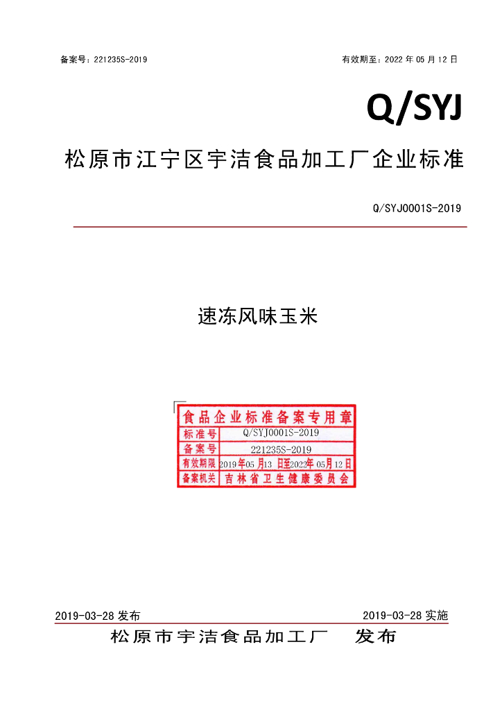Q/SYJ 0001S-2019 标准预览