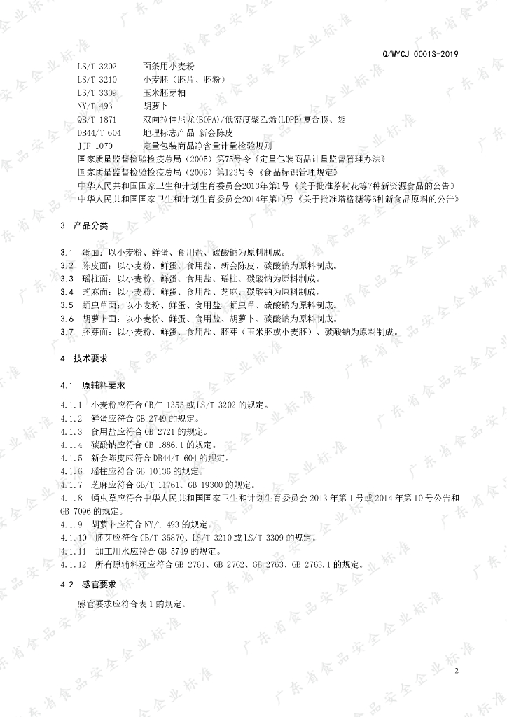 Q/WYCJ 0001S-2019 标准预览