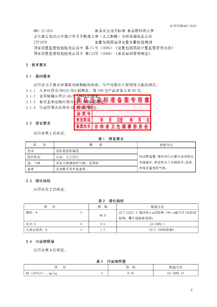 Q/NTZY 0046S-2019 标准预览