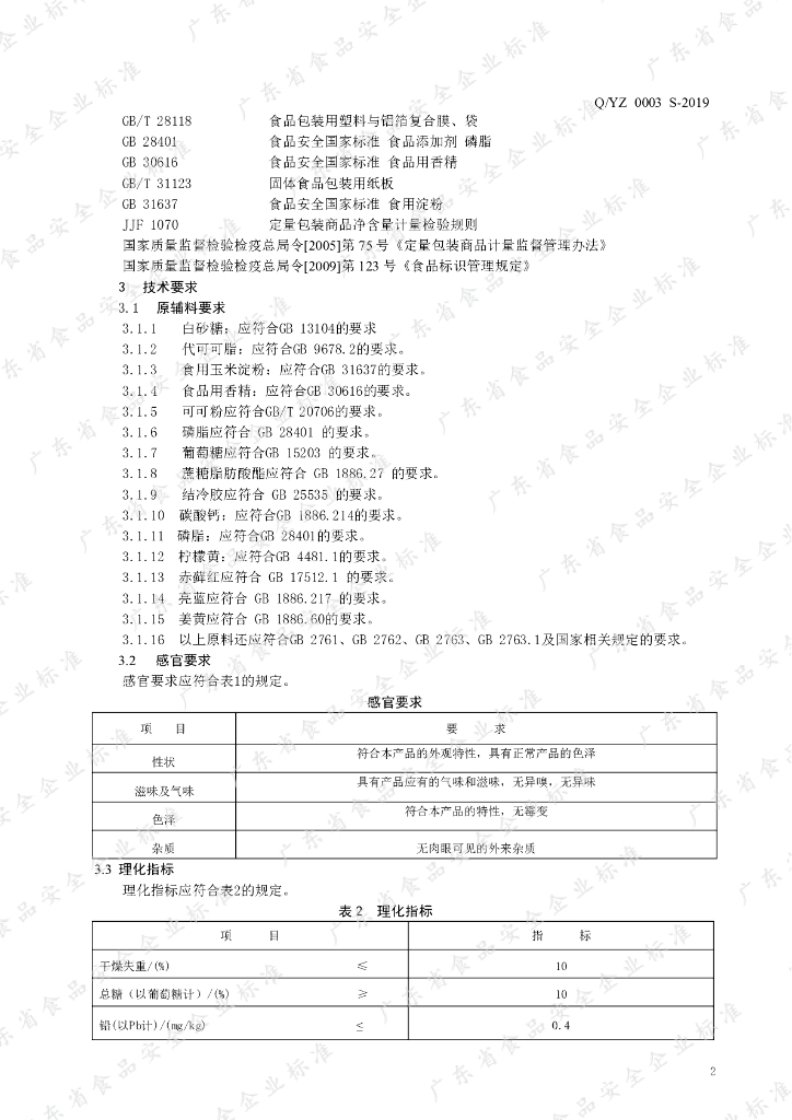 Q/YZ 0003S-2019 标准预览