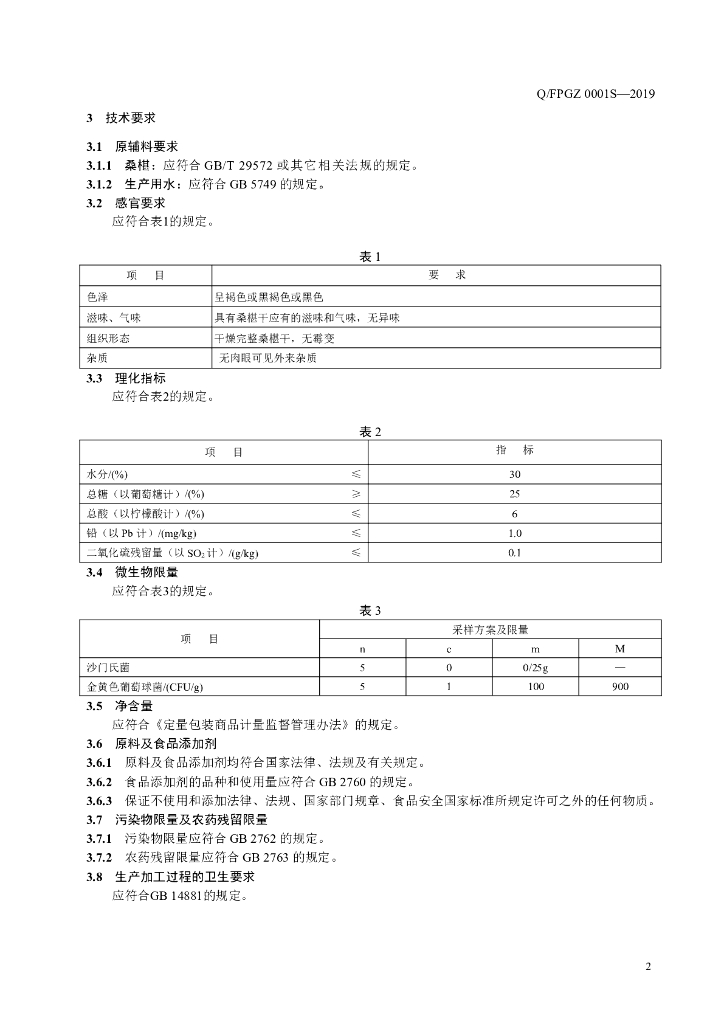 Q/FPGZ 0001S-2019 标准预览