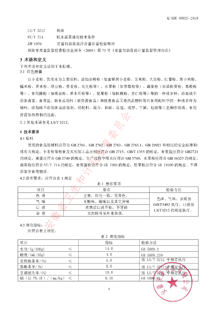 Q/ADK 0002S-2019 标准预览