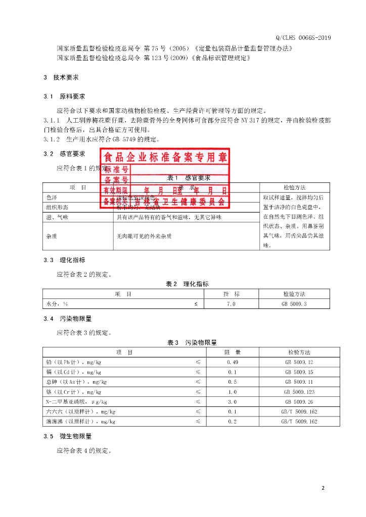 Q/CLHS 0066S-2019 标准预览
