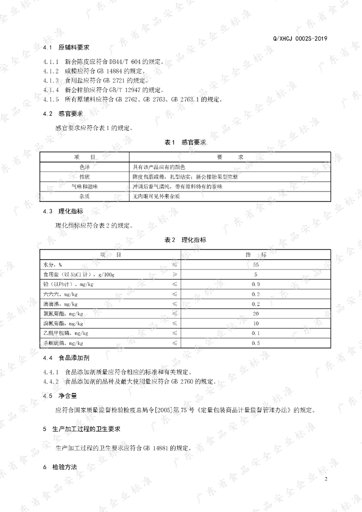 Q/XHCJ 0002S-2019 标准预览