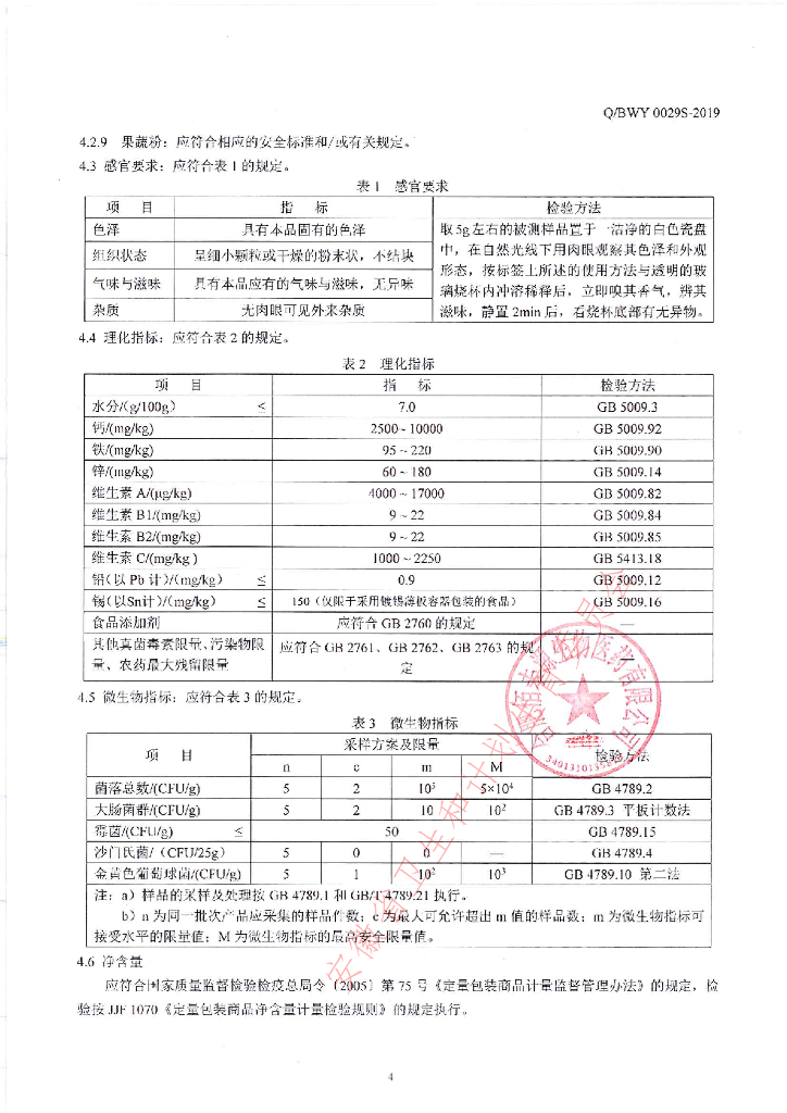 Q/BWY 0029S-2019 标准预览