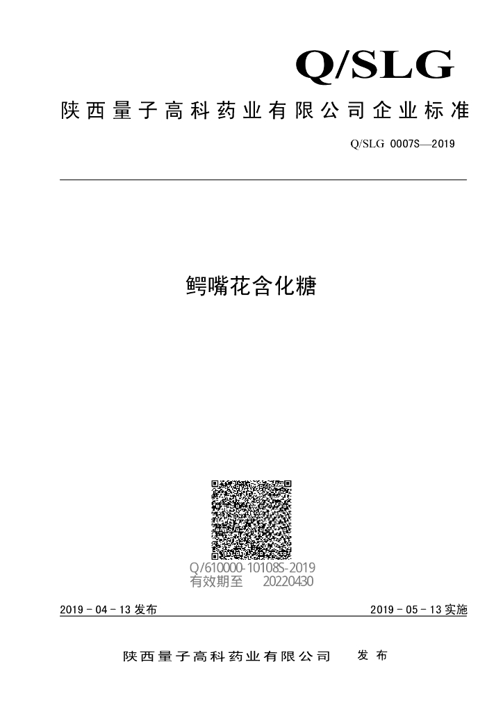 Q/SLG 0007S-2019 标准预览
