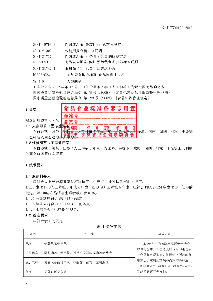 Q/JLZX 0013S-2019 标准预览