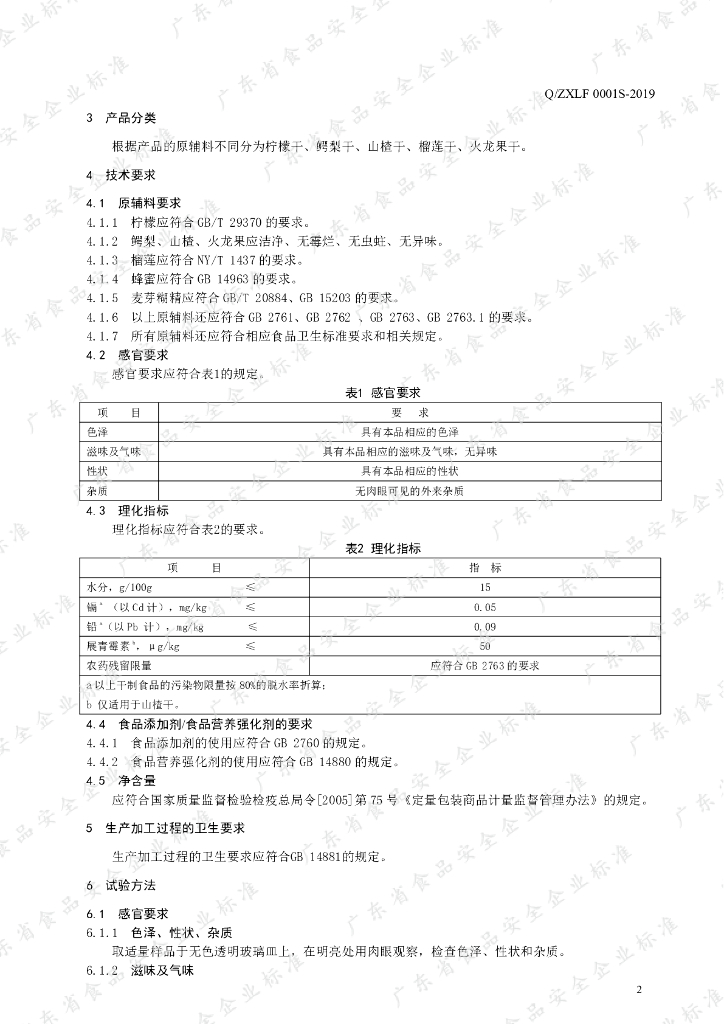 Q/ZXLF 0001S-2019 标准预览