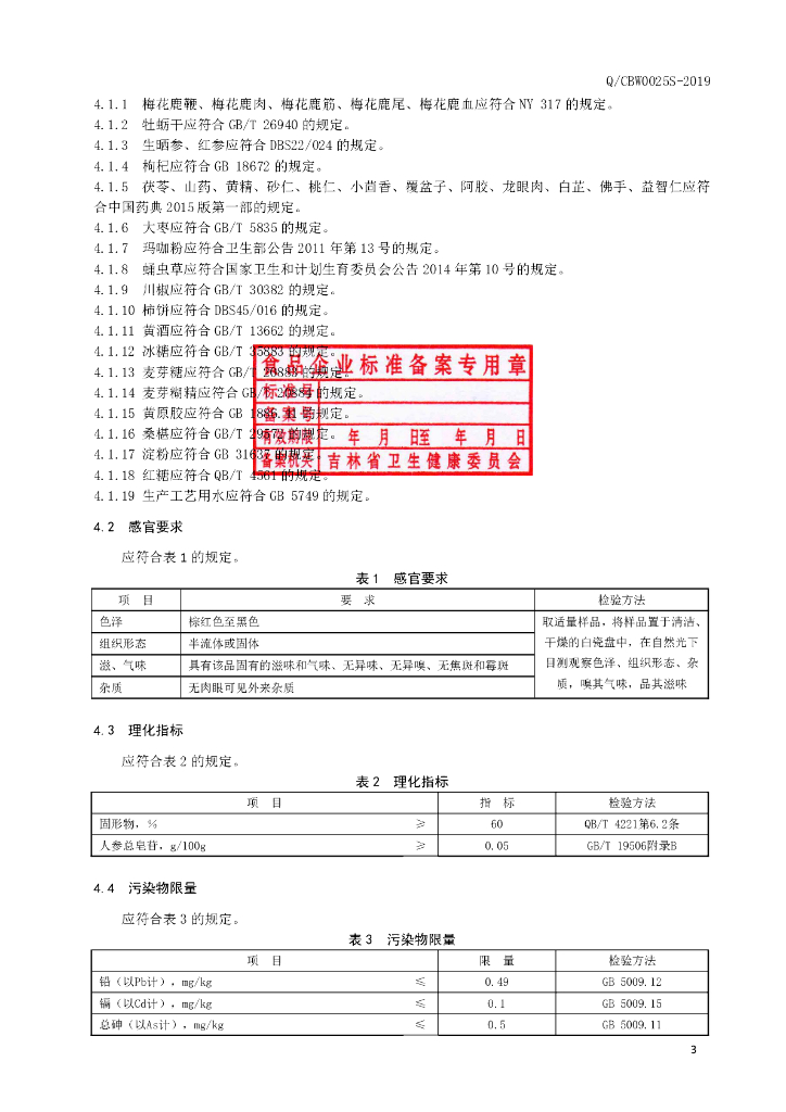 Q/CBW 0025S-2019 标准预览