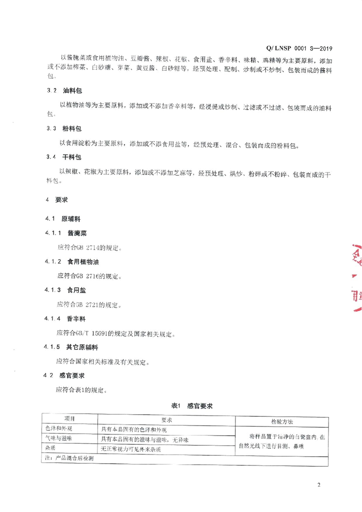 Q/LNSP 0001S-2019 标准预览