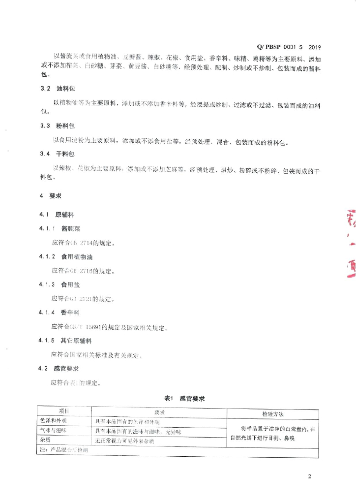 Q/PBSP 0001S-2019 标准预览