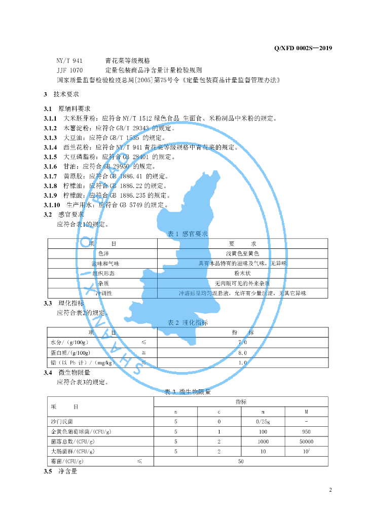 Q/XFD 0002S-2019 标准预览