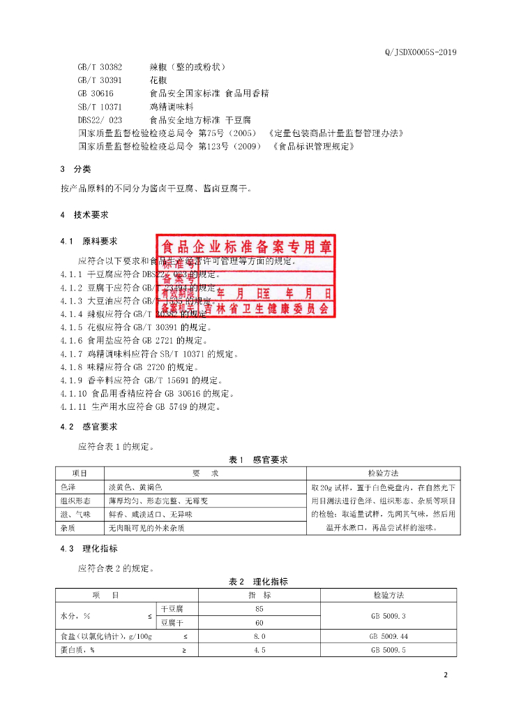 Q/JSDX 0005S-2019 标准预览