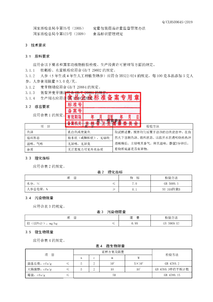 Q/CLHS 0064S-2019 标准预览