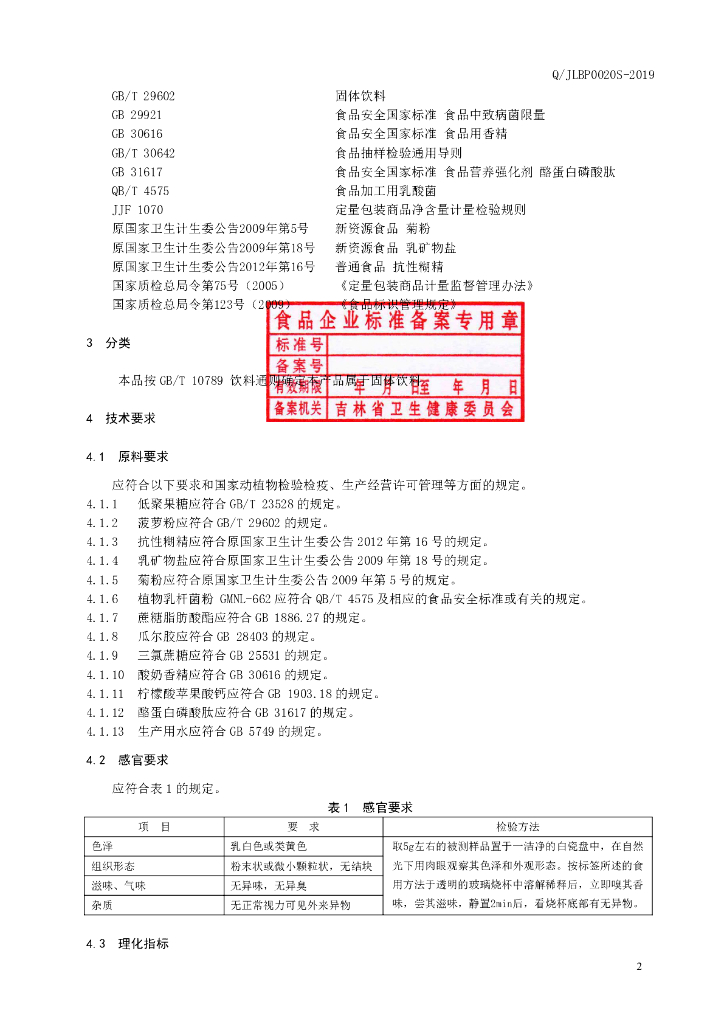 Q/JLBP 0020S-2019 标准预览