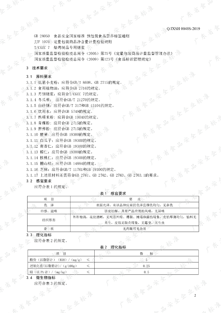 Q/JXSH 0048S-2019 标准预览