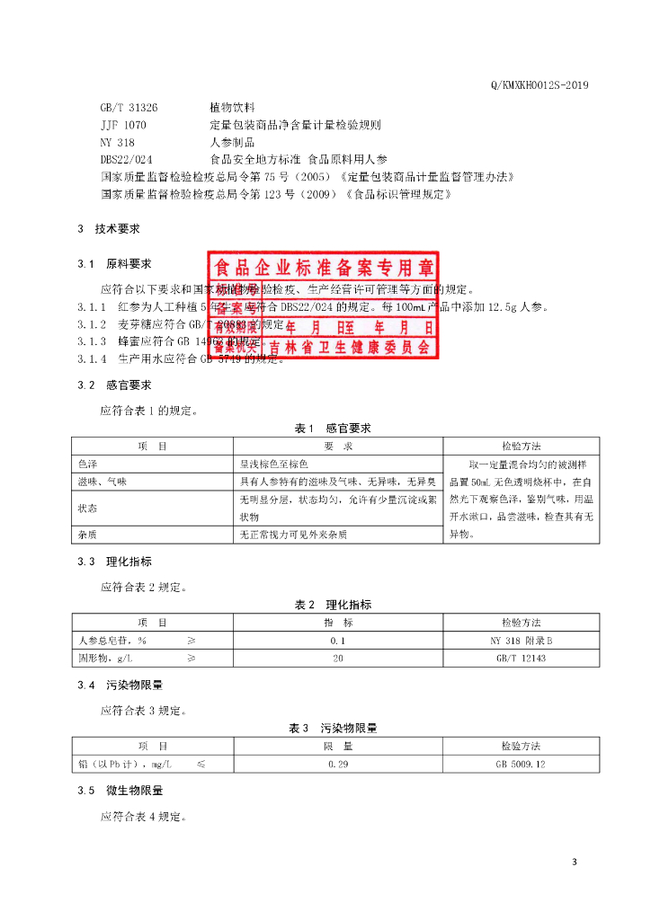 Q/KMXKH 0012S-2019 标准预览