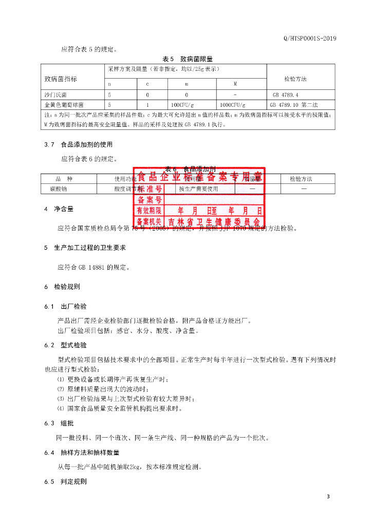 Q/HTSP 0001S-2019 标准预览