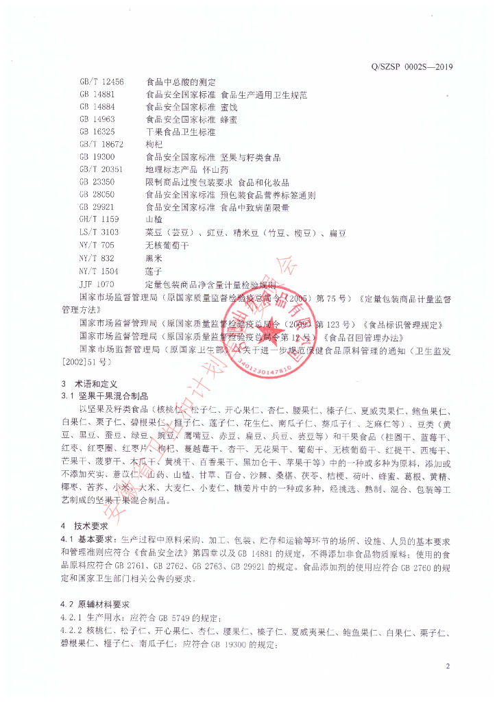 Q/SZSP 0002S-2019 标准预览